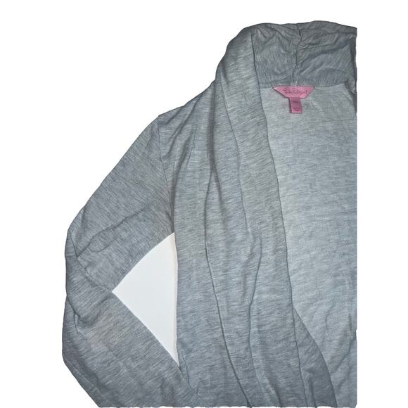 Lilly Pulitzer Cardigan Women’s Size XXS Gray Open Front Shawl Collar Sweater - Picture 2 of 16